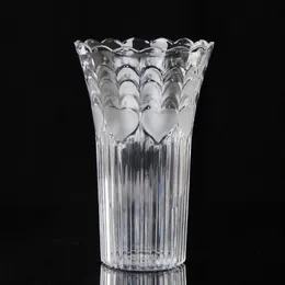 Europäische große transparente kreative Nachahmung Glas Kunststoff Vase reichen Bambus Wasser Pflanzer Anti-Fall Kristall Ornamente Blume202x