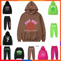 Felpe con cappuccio da uomo Grafica Sp5der Young Thug 555 Spider Felpa con cappuccio Uomo Donna Schiuma Stampa Web Grafica Rosa Felpe Pullover Oversize Designer Uomo Giacca da uomo Donna S7C4