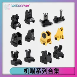 Metal Mechanical Sight Kac قابلة للطي DD Triangle 20mm دليل السكك الحديدية العالمية الأمامية والخلفية محاذاة CQB agap