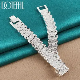 Frisado Doteffil 925 prata esterlina larga pulseira pulseira corrente para mulheres homem casamento noivado festa moda jóias 230424