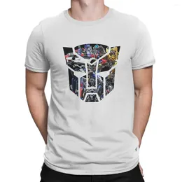 Herr t -skjortor transformator robot kreativ tshirt för män autobot logo runda krage polyester skjorta distinkta födelsedagspresenter toppar