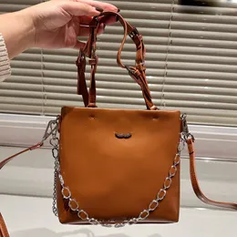 Vintage Calfskin Deri Kadın Tasarımcı Mini Tote Çanta Elmaslar Zincir Gümüş Metal Donanım Özel Ayarlanabilir Kayış 20cm Lüks Çapraz Vücut Omuz Çanta Çanta