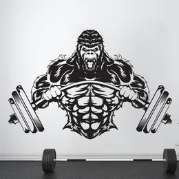 Wandtattoo für Fitnessstudios, individuelle Fitness-Dekoration, Workout-Kunst, Vinyl-Aufkleber, Gorilla-Gym-Zitat-Aufkleber, Motivation, Crossfit A732 210308197u