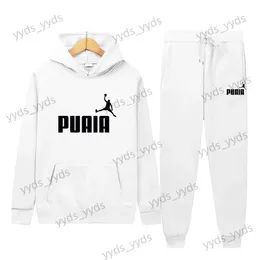 Fatos de treino masculino 2023 masculino de alta qualidade com capuz calças esportivas conjunto casual esportes wear hoodie nova série outono e inverno 2 roupas de treino para homem t231124