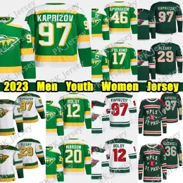 ＃97 Kirill Kaprizov Reverse Retro Hockey Jersey
