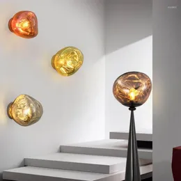 Vägglampor Interiör LED Lava Light Nordic Postmodern Glass Lights Lamp för vardagsrum Hallens sovrumsdekoration