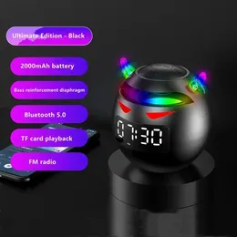 Computer Speakers AI Smart Colorful Light Wireless Bluetooth Speaker Home Room Decora Alarm Clock With LED Display TF Card MP3 Player Table Clock 231123