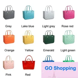 Factory Outlet Woman Eva Jelly Candy Silicone Beach Washable Basket Bags Stora Portable Shopping Waterproof Tote Bogg Bag Purse Eco