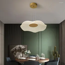 Lampy wiszące nowoczesne oświetlenie LED Lotus liści Luster Light Kitchen Island Living Jadalnia akrylowa wiszące oprawy oświetleniowe