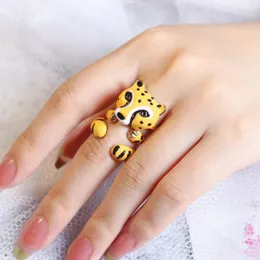 Кластерные кольца ins сплавовые кольцо набор животных мультфильм Корейская личность Панда Зебра Леопард прекрасный