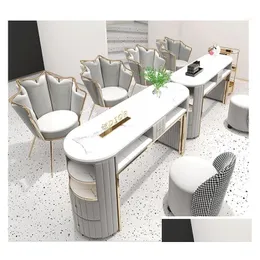 Commercial Furniture Nordic Dali Dresser Makeup Table Salon Equipment Furniturenail Marble Manicure And Chair Single Double Drop Deliv Dhyxd