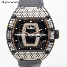 Richardmill Watch Swiss Mechanical Watches Richar Mille 18k Rose Gold Diamond Black Ntpt Ref Rm037