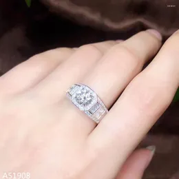 Cluster Ringe KJJEAXCMY Fine Jewelry 925 Sterling Silber Intarsien Mossau Diamond Boy Ring 1.0