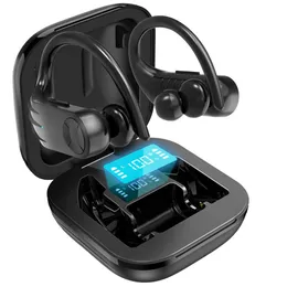 Draadloze oordopjes Bluetooth-hoofdtelefoons 5 True Wireless Sport-oortelefoons Ingebouwde microfoon in oorwandelende headset met earhooks laadkas Comp