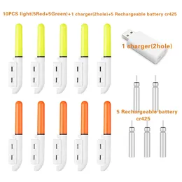 Angelzubehör, 10 Stück, Nachtangeln, elektronischer Stab, LED-Lichtstab, leuchtendes Leuchten, wasserdicht, zum Felsangeln, Schwimmgerät, Zubehör, CR425-Batterie, 231123