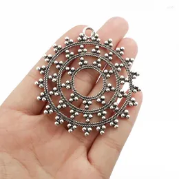 Collane con ciondolo 2 pezzi risultati di gioielli grandi ciondolo antico a forma di cerchio rotondo vuoto aperto per accessori di collana 61x58 mm