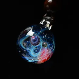 Strands Strings LKO Nebula Cosmic Handmade Galaxy Glass Pendant with Rope Necklace Lucky Men Women Couple Jewelry Valentine's Day Present 230422