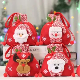 Weihnachtsdekorationen, kreative englische Apfel-Geschenktütenhalter, Weihnachtsmann, Kinder, Weihnachten, Süßigkeitentüten, Flanell, rote Handtasche, Dekoration für Zuhause