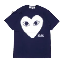 디자이너 티 남자 티셔츠 cdg com des garcons 작은 빨간 심장 놀이 티셔츠 화이트 남성 중간 50qr pnz3