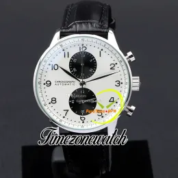41mm Portugieser Chronograph Quartz Mens Watch 371411 Mens Watch White Dial Black Subdial Steel Csse Leather Strap Stopwatch New Watches TimeZoneWatch Z03a02