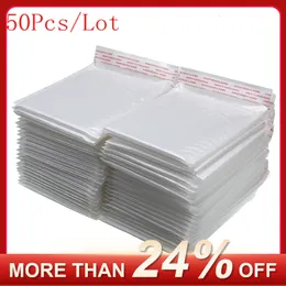 Mail Bags Promotions 50 PCS/Lot White Foam Envelope Bags Self Seal Mailers Padded Envelopes With Bubble Mailing Bag 230424