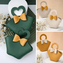 Gift Wrap 1pcs Leather Bags Distributions Wedding Gifts For Guests Baby Shower Candy Box Birthday Party