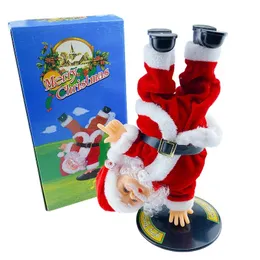 Christmas Toy Supplies Electric Santa Claus Doll Inverted Rotating Hip-Hop Dancing Santa Claus Toys Musical Singing Xmas Decor Christmas Gifts for Kids 231124