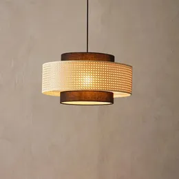 Nyhetsartiklar Moderna handgjorda vävda rottingkronor vardagsrum Restaurang Kök te LED Pendant Lamp Bamboo Decor Lighting Fixtures 231123