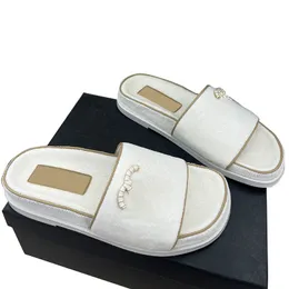 Designer Womens Platforte Teli Slifori Sanghi sandali Slide rotondi di.