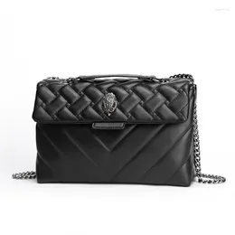 Axelväskor kurt geiger svart romb kedja stor kapacitet kvinnors lyxdesigner handväska mode trendig varumärke fyrkantig väska