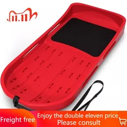 Sledding 2 Person Premium Snow Sled with Double Walled Construction Pull Strap and Padded SeatChoose Between Red Blue Freight free 231123