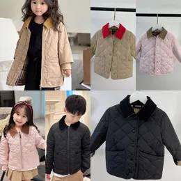 Crianças casacos designer clássico xadrez jaquetas quentes roupas com algodão meninos meninas bebê inverno outono outerwear marca de luxo criança crianças juventude treliça roupas