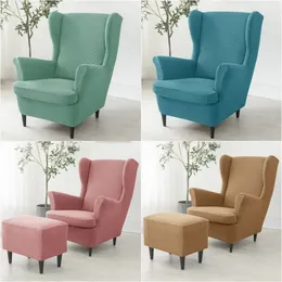 Capas para cadeiras Stretch Wing Chair Cover Polar Fleece Wingback Capas para sofá Elástico Spandex Capa para poltrona com capa de almofada Protetor de móveis 231123