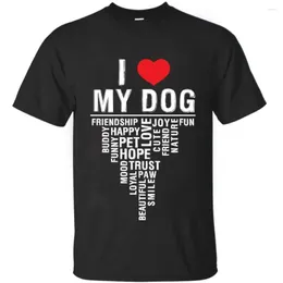 Camisetas masculinas 2023 Moda de venda de verão "I Love My Dog" T-shirt IMPLIDE
