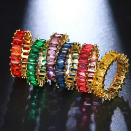 Anéis de banda de luxo anéis de zircônia cúbica para mulheres moda vermelho azul cobre banhado anéis de dedo zircon declaração atacado jóias em massa 2021 j231124