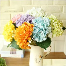 Flores decorativas Wreaths Whildrangea Flower Flower Fake Silk Sollengias 6 cores para peças centrais em casa za dhyrr