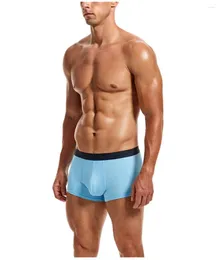 Underpants Men Modal Underwear Boxer Shorts Flat Corner Pants Mid Waist Large Bag Solid Color And