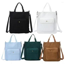 Duffel Bags Women Vintage Shopping Bag Corduroy Fashion Classic Shoulder Zipper Girl's Schoolbag Casual Solid Color Handbag Outer