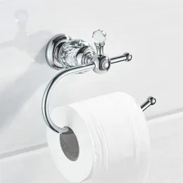 Toalettpappershållare Chrome Crystal Toalettpappershållare Solid mässingsrullhållare Polish Shlef Paper Handduk Väggmonterade svartguld badrumstillbehör 231124