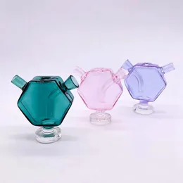 Cool färgglad hexagon pyrex tjocka glasrör bubbler filter bärbar torr ört tobak preroll rullande cigarett cigarbong hållare vattenrör rökning dhl