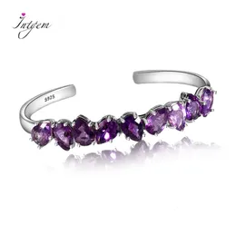 Charm Bracelets 925 Sterling Silver Adjustable Bangle for Women Water Drop Pear Amethyst Bracelet Purple Wedding Party Fine Jewelry Gift 230424