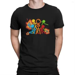 Erkekler Tişörtleri Fire Fare Picakse ile Beş Çubuk Figürü Eşsiz Tshirt Alan Becker Oyunu Erkek Kadınlar İçin Günlük Gömlek Tişört