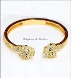Bracelets Jewelry Customization 최고 카운터 품질 고급 뱅글 브랜드 디자이너 18K 금색 패션 Panthere 시리즈 Clash TR3624473