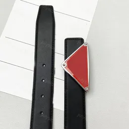 Mens Leather Belt Womens Smooth Belts Designer Luxury Ceinture Black Triquetrous Buckle Red Waistband Woman Designers P Belts for Man Cintura Width 34 Mm 2023