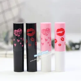 Lagringsflaskor 50/100 st 4G Söt rosa svart hjärtat Direktfyllning Tom Lipstick Tube Cosmetic Lip Container Shell Prov Packing