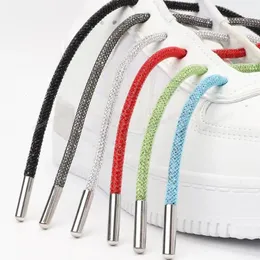 Sko delar tillbehör 1st lyxiga strass snörar regnbåge diamant skosnören sneakers snörskor skor rund skosnör 100120140160cm diy strängar 231124