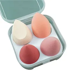 Gąbka makijaż u pięknu z podkładem pudełka puder proszek suchy i mokre profesjonalne miękkie makijaż puff jajko kosmetyczne huevo de esponja de maquillaje seco y humedo