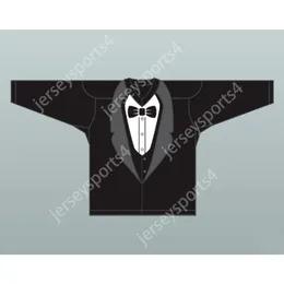 Custom Groom Black 88 Tuxedo Hockey Jersey New Top Sched S-M-L-XL-XXL-3XL-4XL-5XL-6XL