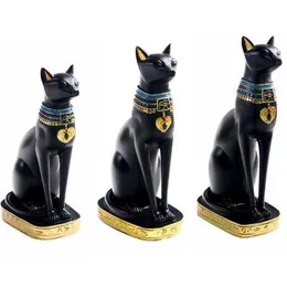 樹脂工芸エキゾチックな税関の置物像エジプトの猫の女神バステット彫像ホームデコレーションギフトホームヴィンテージ装飾品T20071300m