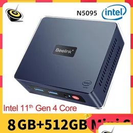 Mini PCS Beelink S PC PC Windows 11 Intel N5095 DDR4 8GB 128GB 256GB 1000M LAN Computer Gaming vs J4125 GK T4 Pro Drop Com DhxGz